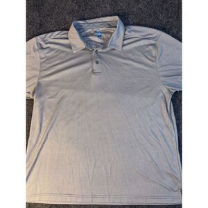 PGA TOUR Golf Polo Shirt Men XL Gray Geometric Short Casual Sleeve Collared Slit